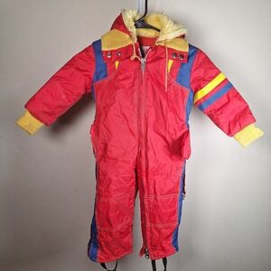 Kmart Vintage 70s Toddler Baby Snowsuit Jumpsuit Insulated Ski Snow Colorblock